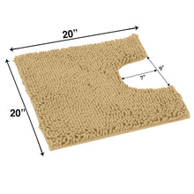 Load image into Gallery viewer, U-Shaped Contoured Rug for Around Toilet, Super Absorbent Bath Rug, Machine Wash &amp; Dry, 20 x 20, Beige
