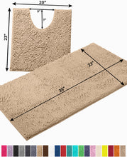 Load image into Gallery viewer, Bathroom Rugs Luxury Chenille 2-Piece Bath Mat Set, Large, Beige
