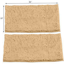 Load image into Gallery viewer, Microfiber Rectangular Rugs, 23x36 Inch 2 Pack Set, Beige
