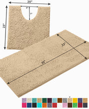 Load image into Gallery viewer, Bathroom Rugs Luxury Chenille 2-Piece Bath Mat Set, Large, Birch
