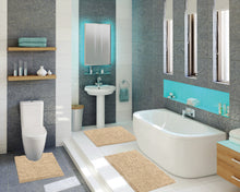 Load image into Gallery viewer, 3 Piece Set (Style A) Bath Rugs + U Shape Toilet Mat, Birch
