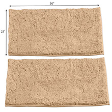 Load image into Gallery viewer, Microfiber Rectangular Rugs, 23x36 Inch 2 Pack Set, Birch
