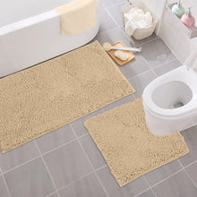 Load image into Gallery viewer, Bathroom Rugs Luxury Chenille 2-Piece Bath Mat Set, Large, Birch
