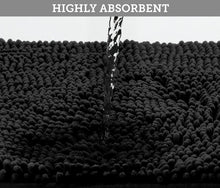 Load image into Gallery viewer, Luxury Chenille Bathroom Rugs 2-Piece Bath Mat Set, Small, Black
