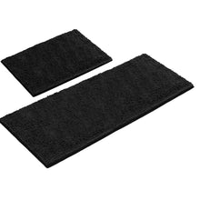 Load image into Gallery viewer, Chenille Microfiber 2-Piece Rectangular Mats Set, XL, Black
