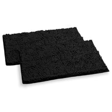 Load image into Gallery viewer, Microfiber Rectangular Rugs, 23x36 Inch 2 Pack Set, Black
