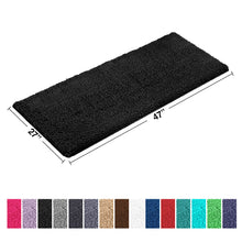 Load image into Gallery viewer, Rectangle Microfiber Bathroom Rug, 27x47 inch, Black
