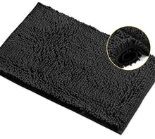 Load image into Gallery viewer, Rectangle Microfiber Bathroom Rug, 15x23 inch, Black
