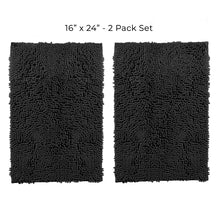 Load image into Gallery viewer, Microfiber Rectangular Mat Mini Set, 16x24 Inch 2 Pack Set, Black
