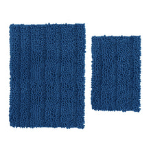 Load image into Gallery viewer, 2 Piece Rectangular Bath Rug Set, 15x23 + 24x36 inch, Blue
