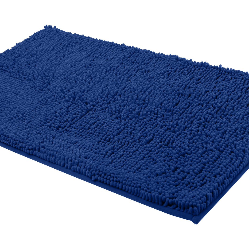 Rectangle Microfiber Bathroom Rug, 24x39 inch, Blue