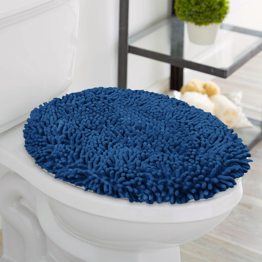 LuxUrux Toilet Lid Cover, Round, Blue