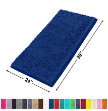 Load image into Gallery viewer, Rectangle Microfiber Bathroom Rug, 24x39 inch, Blue
