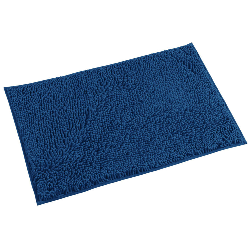 Microfiber Bathroom Rectangle Rug, 20x30 Inch, Blue