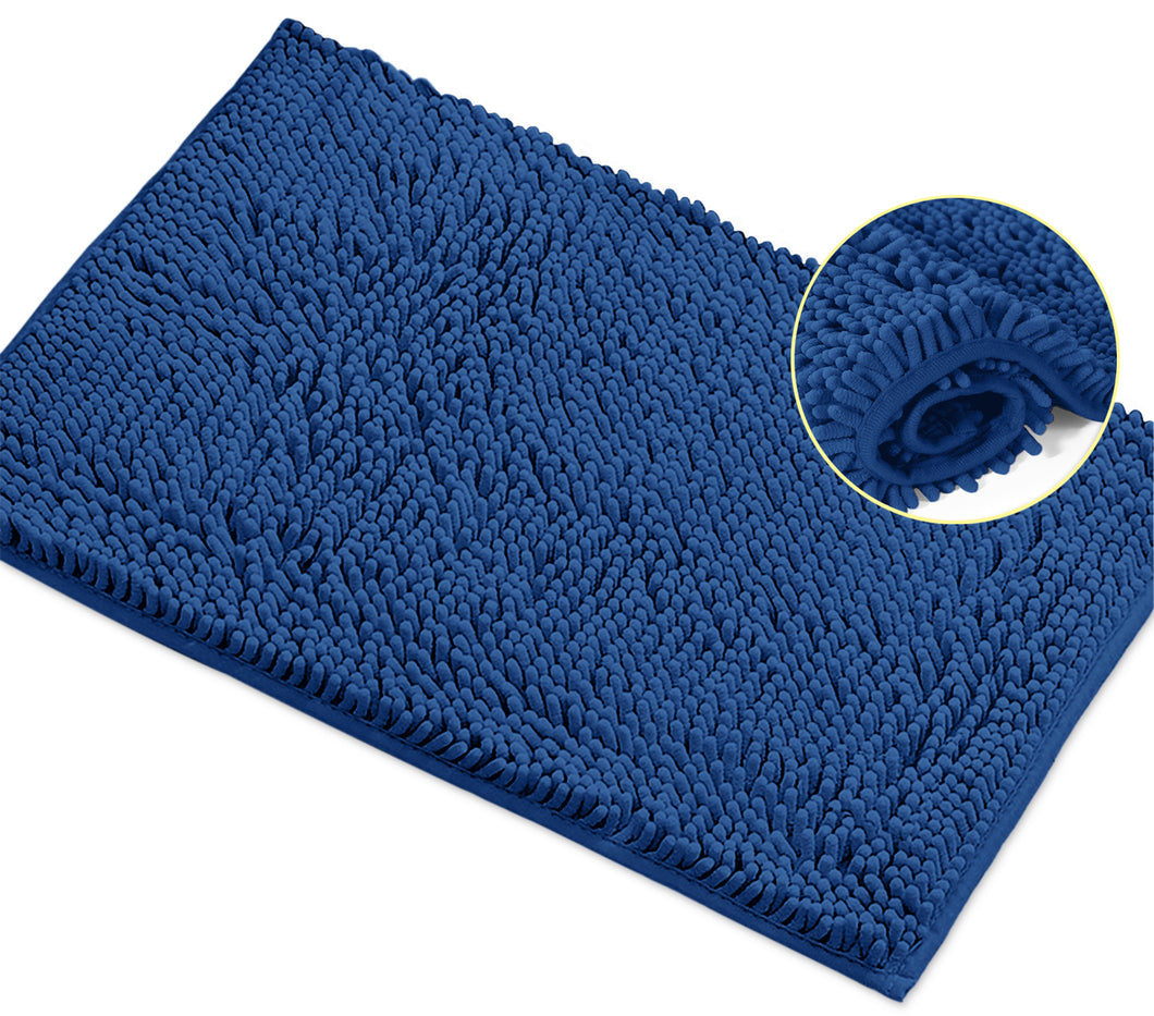 Rectangle Microfiber Bathroom Rug, 15x23 inch, Blue