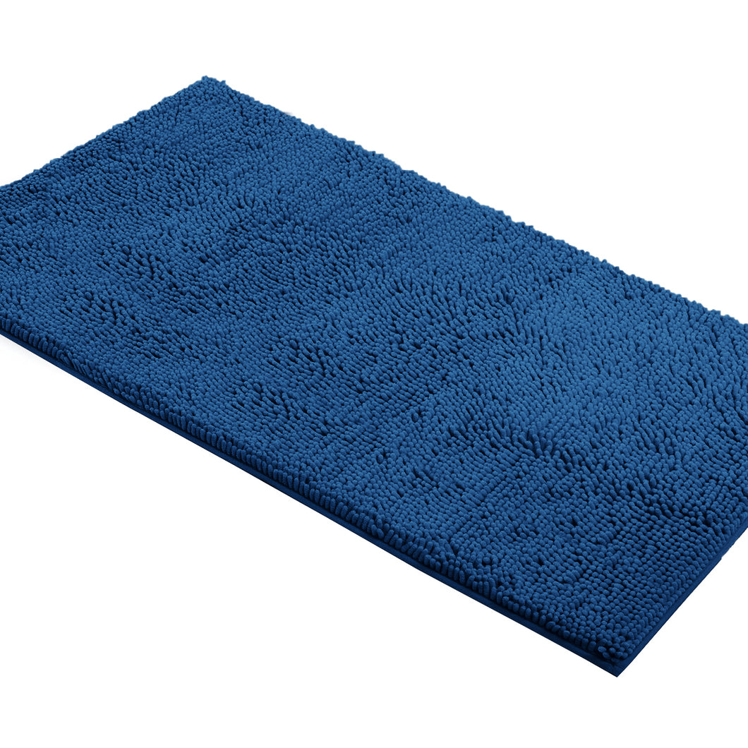 Rectangle Microfiber Bathroom Rug, 27x47 inch, Blue