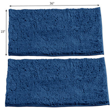 Load image into Gallery viewer, Microfiber Rectangular Rugs, 23x36 Inch 2 Pack Set, Blue

