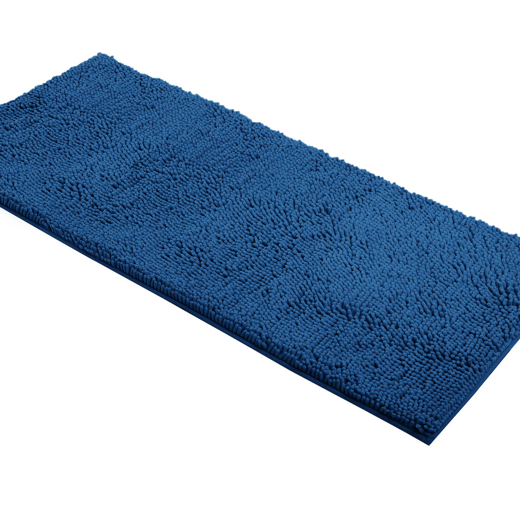 Runner Microfiber Bathroom Rug, 21x59 inch, Blue