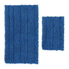 Load image into Gallery viewer, 2 Piece Rectangular Bath Rug Set, 15x23 + 27x47 inch, Blue

