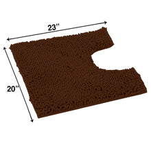 Load image into Gallery viewer, U-Shaped Toilet Bathroom Rug, 20x23, Brown
