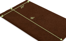 Load image into Gallery viewer, Rectangle Microfiber Bathroom Rug, 24x36 inch, Brown
