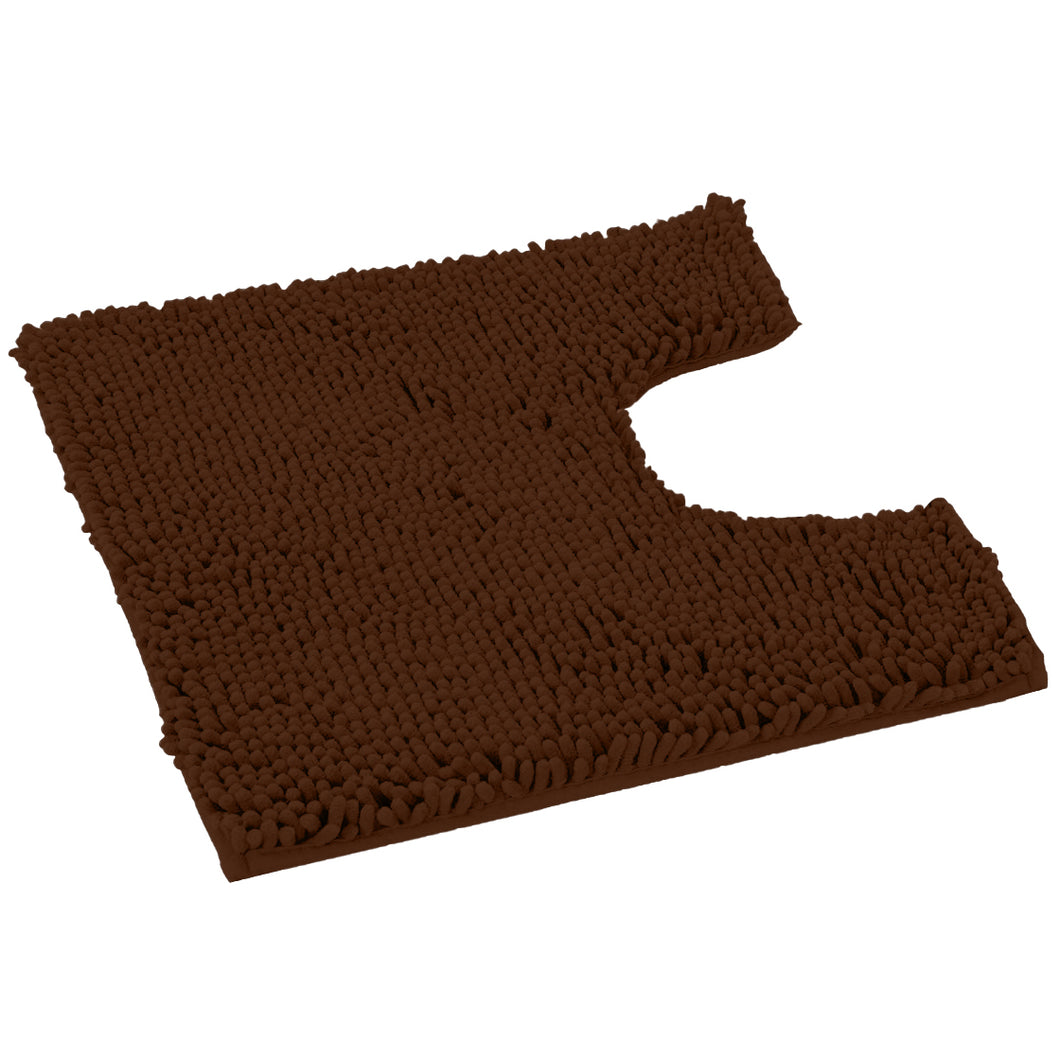 U-Shaped Toilet Bathroom Rug, 20x23, Brown