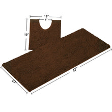 Load image into Gallery viewer, Luxury Microfiber 2-Piece Toilet &amp; Bath Mat Set, XL, Brown
