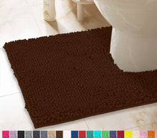 Load image into Gallery viewer, U-Shaped Toilet Bathroom Rug, 20x23, Brown
