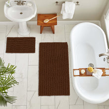 Load image into Gallery viewer, Rectangular 2 Piece Bath Rug Set, 15x23 + 24x36 inch, Brown
