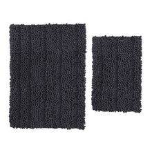 Load image into Gallery viewer, 2 Piece Rectangular Bath Rug Set, 15x23 + 24x36 inch, Charcoal

