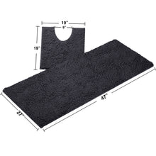Load image into Gallery viewer, Luxury Microfiber 2-Piece Toilet &amp; Bath Mat Set, XL, Charcoal
