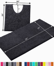 Load image into Gallery viewer, Bathroom Rugs Luxury Chenille 2-Piece Bath Mat Set, Large, Charcoal
