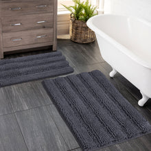 Load image into Gallery viewer, 2 Piece Rectangular Bath Rug Set, 15x23 + 20x30  inch, Charcoal
