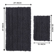 Load image into Gallery viewer, 2 Piece Rectangular Bath Rug Set, 15x23 + 27x47 inch, Charcoal
