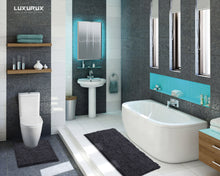 Load image into Gallery viewer, Luxury Microfiber 2-Piece Toilet &amp; Bath Mat Set, XL, Charcoal
