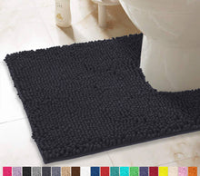 Load image into Gallery viewer, U-Shaped Toilet Bathroom Rug, 20x23, Charcoal
