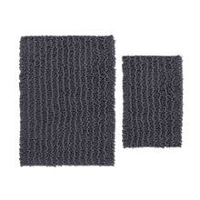 Load image into Gallery viewer, Rectangular 2 Piece Bath Rug Set, 15x23 + 24x36 inch, Charcoal
