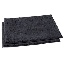 Load image into Gallery viewer, Microfiber Rectangular Rugs, 23x36 Inch 2 Pack Set, Charcoal
