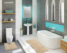 Load image into Gallery viewer, Luxury Microfiber 2-Piece Toilet &amp; Bath Mat Set, XL, Cream
