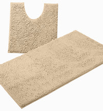 Load image into Gallery viewer, Bathroom Rugs Luxury Chenille 2-Piece Bath Mat Set, Large, Cream
