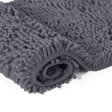 Load image into Gallery viewer, Luxury Chenille Bathroom Rugs 2-Piece Bath Mat Set, Small, Dark Gray
