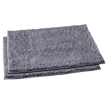 Load image into Gallery viewer, Microfiber Rectangular Rugs, 23x36 Inch 2 Pack Set, Dark Gray
