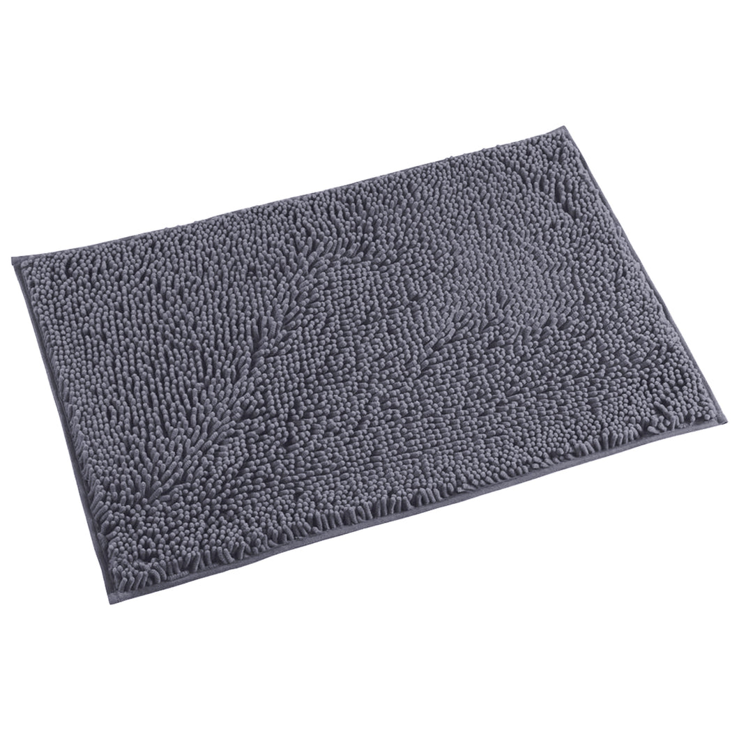 Microfiber Bathroom Rectangle Rug, 20x30 Inch, Dark Gray
