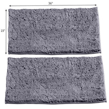 Load image into Gallery viewer, Microfiber Rectangular Rugs, 23x36 Inch 2 Pack Set, Dark Gray
