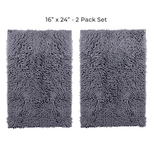 Load image into Gallery viewer, Microfiber Rectangular Mat Mini Set, 16x24 Inch 2 Pack Set, Dark Gray
