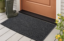 Load image into Gallery viewer, LuxUrux Durable Door Mat, Heavy Duty for Indoor Outdoor - 17x30 Inch, Grey leaves

