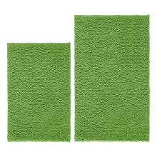 Load image into Gallery viewer, Microfiber 2-Piece Rectangular Mats Set, 20x30 &amp; 15x23 Inch, Green
