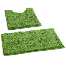 Load image into Gallery viewer, Luxury Chenille Bathroom Rugs 2-Piece Bath Mat Set, Small, Green
