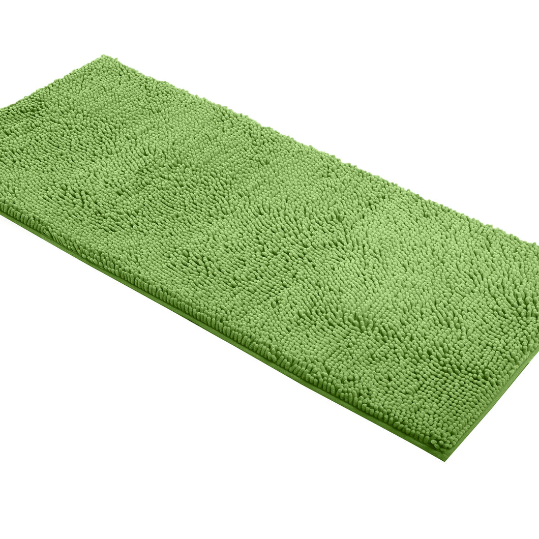 Runner Microfiber Bathroom Rug, 21x59 inch, Green