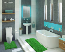 Load image into Gallery viewer, Luxury Microfiber 2-Piece Toilet &amp; Bath Mat Set, XL, Green
